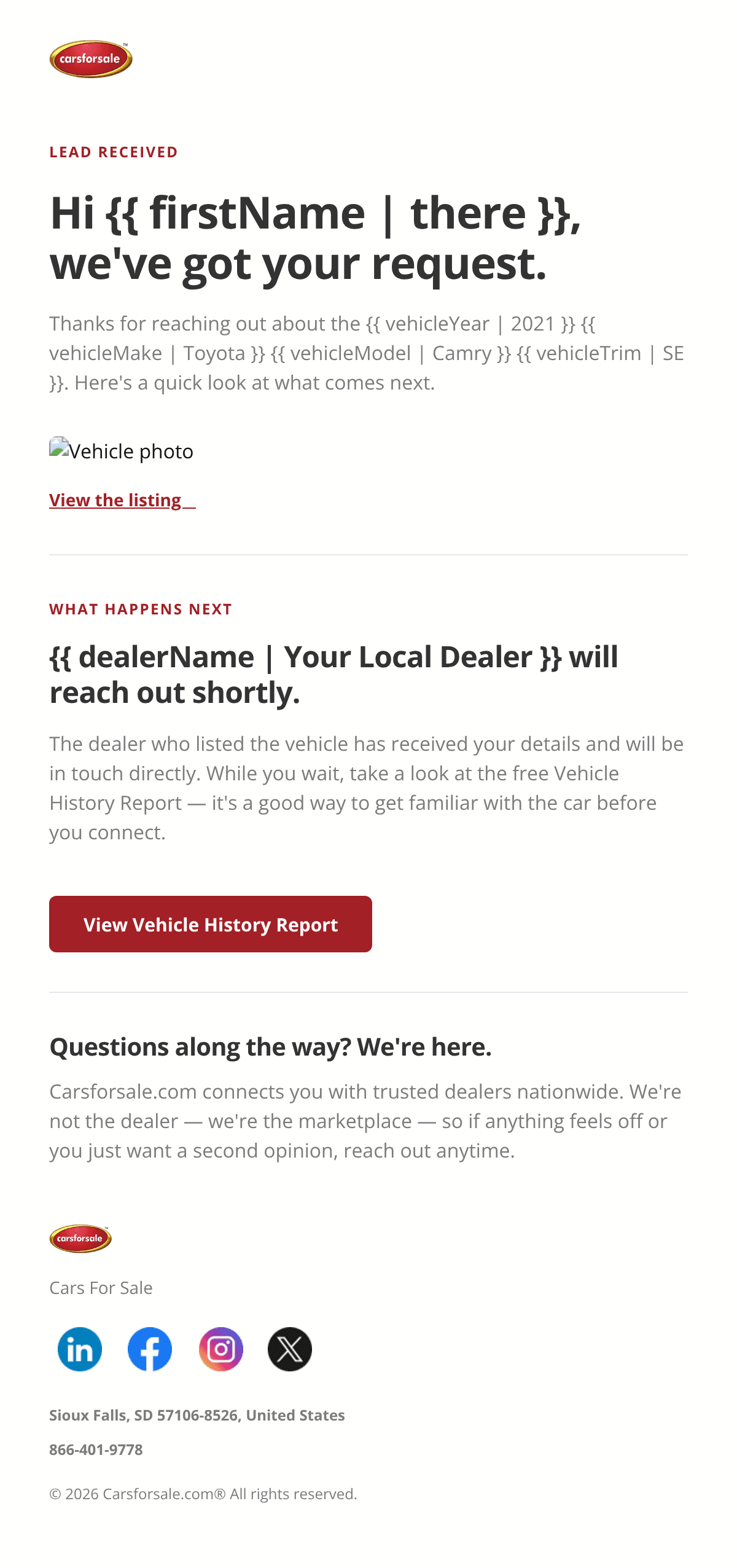 Lead Confirmation