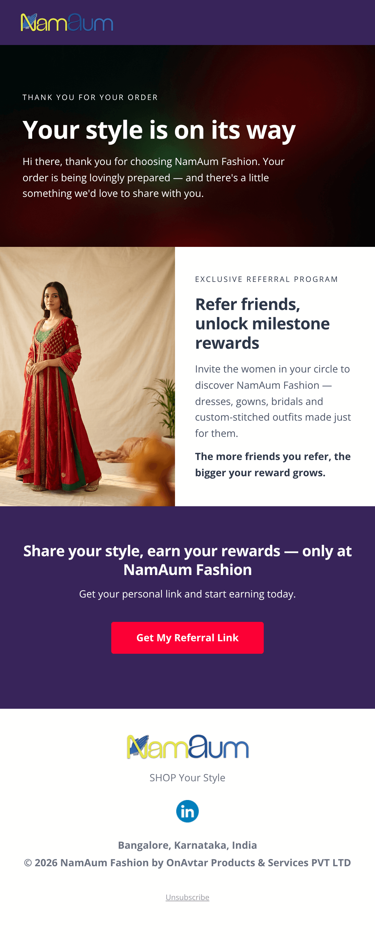 Referral Invite email design
